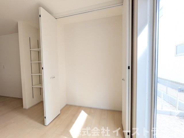 【新築戸建】【家具＆LDKエアコン付】　いわき市四倉町上仁井田2期　長期優良住宅の収納|1号棟写真　全居室に収納が付いており、すっきり片づけることができ部屋を広く使うことができます。