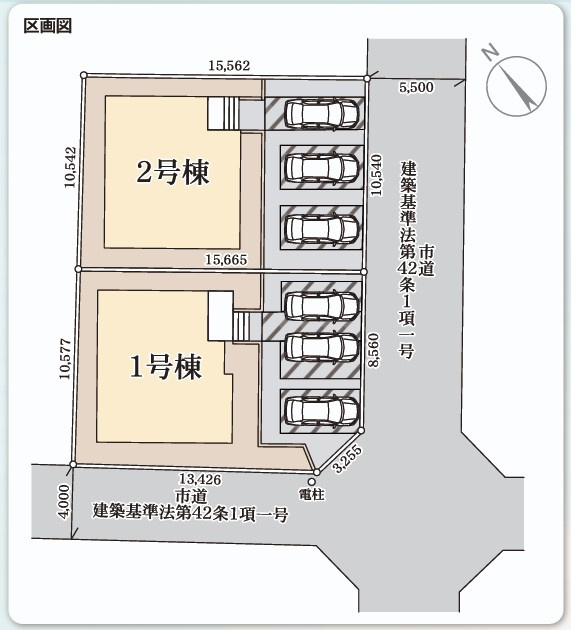 【新築戸建】　いわき市自由ヶ丘4期　長期優良住宅　全2棟の区画図|区画図です。