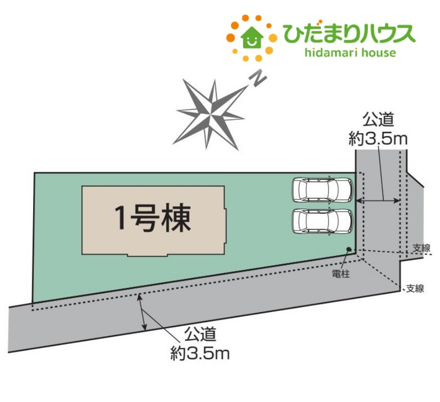 鴻巣市吹上本町2丁目　新築一戸建て　ブルーミングガーデン　01の区画図