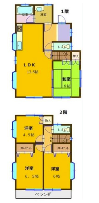 八街市大木　売戸建ての間取り