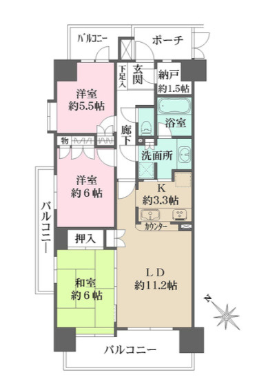 ガーデナヴィルラグナ市川妙典の間取り
