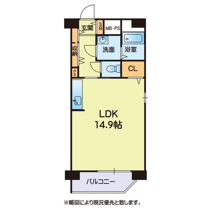 熊本市東区長嶺西２丁目の賃貸マンションの間取り