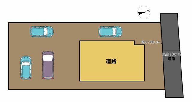 八代市高島町の中古一戸建の区画図|４台駐車できます。 
