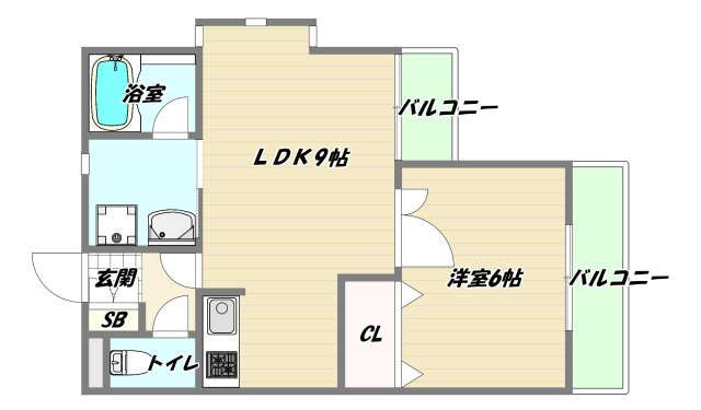 大阪市東淀川区西淡路２丁目の賃貸マンションの間取り