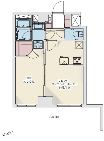 ジェイパーク自由が丘の間取り|ジェイパーク自由が丘：バス・トイレ別１ＬＤＫリノベーション物件は全居室収納・窓が付いております！
