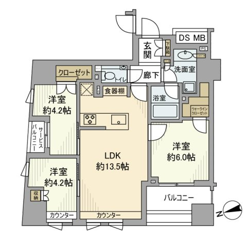 ブランズ明石町の間取り