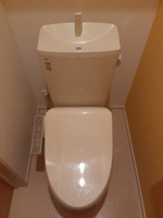 落ち着いた色調のトイレです
