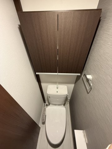 落ち着いた色調のトイレです