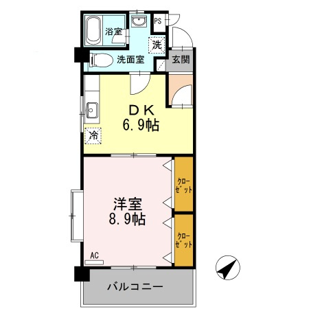 【間取り】 | シェレナGARDEN | 1DKのお部屋です