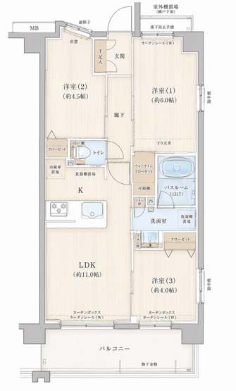 【間取り】 | ブリシア宮崎台Ⅱ | 間取りです。