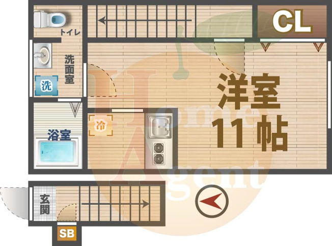 【間取り】 | セレニテ阿佐ヶ谷 | 1Rのお部屋です。