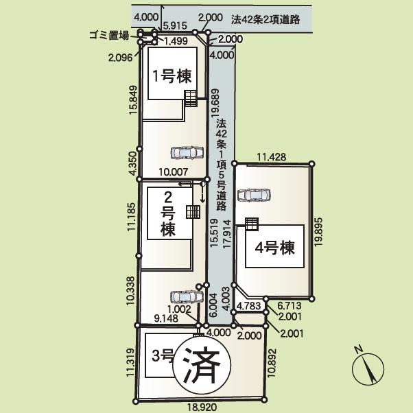 ひたちなか市津田第3　1号棟　新築戸建の区画図