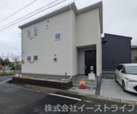 【新築戸建】　(予約あり)　　いわき市久之浜町第4　長期優良住宅の外観|1号棟外観写真　玄関側（北西側）