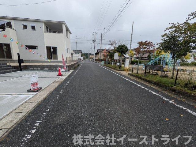 【新築戸建】　いわき市久之浜町第4　長期優良住宅の前面道路含む現地写真|北東側6ｍ公道