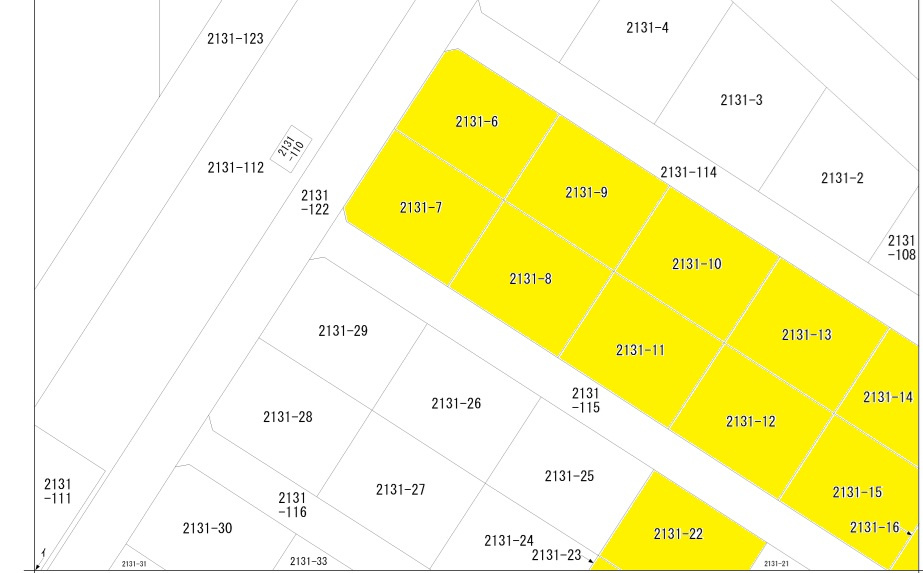 桜川市高久土地の区画図|桜川市高久2131-6、-7、-8、-9、-10、-11、-12、-13、-14、-15、-16、-17、-22、-23