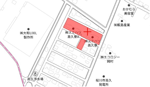 桜川市高久土地の地図