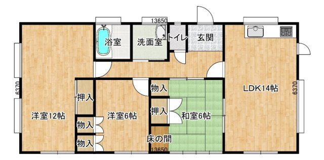 錦町中迎二丁目 中古一戸建ての間取り
