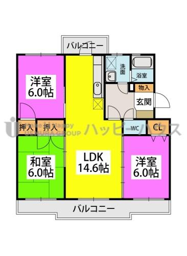 サンハイツ塔原の間取り|別号数タイプ