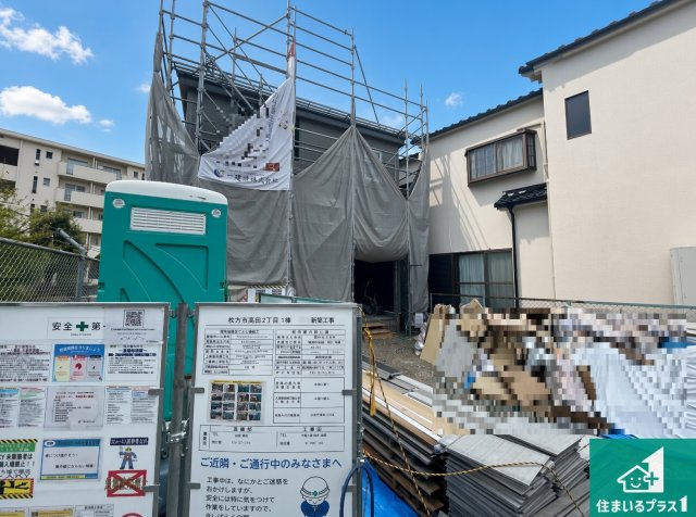 ■枚方市高田　新築一戸建ての外観|現在建築中！落ち着いた街並みで新生活を始めることが出来そう！周辺の物件も併せてご紹介させて頂きます！