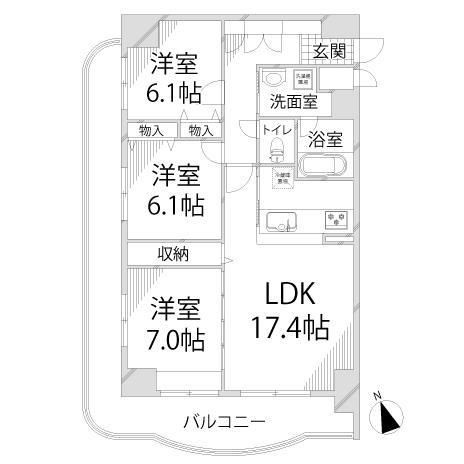 手柄アートスカイハイツの間取り