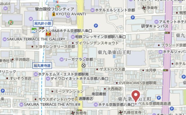 ペルル京都南高倉通　2階の地図
