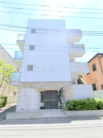 プレール・ドゥーク池上の外観|2005年9月築　RC鉄筋コンクリート造地上5階建て1K～1LDK総戸数25戸の分譲賃貸マンション　東急池上線池上駅最寄りの東京都大田区池上6丁目　敷地内駐車場にカーシェア2台！
