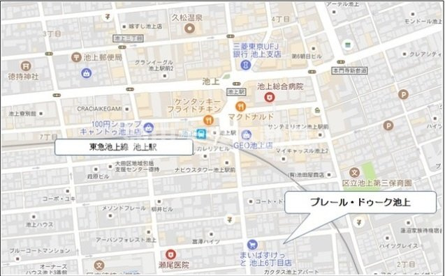 プレール・ドゥーク池上の地図