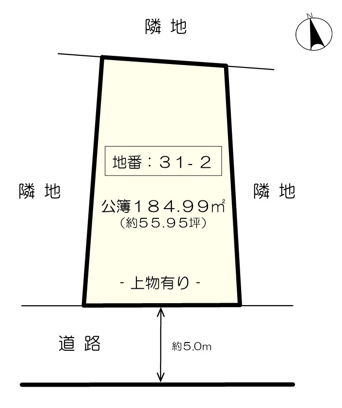 敷地面積55.95坪　売地　川越市上戸新町