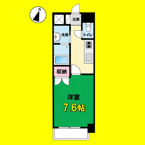 メゾンドガスパール名駅　名古屋市賃貸　仲介手数料無料の間取り