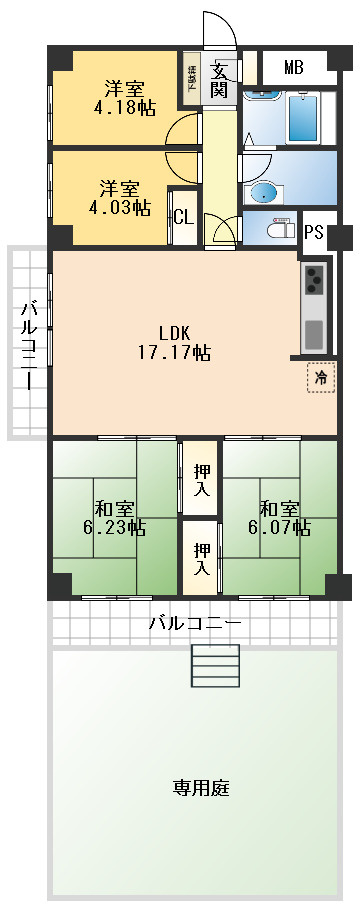 日商岩井グリーンサイドマンションの間取り