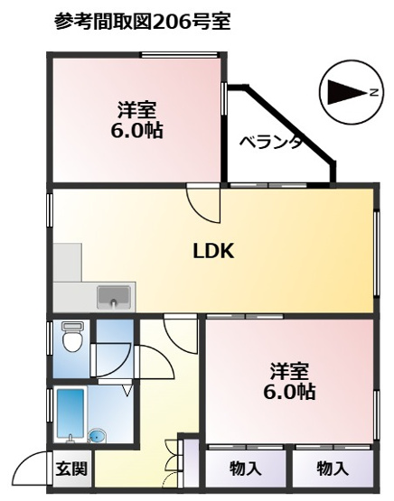 【間取り】 | 茂原市道表　アパート2棟