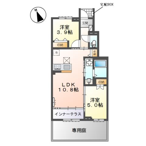 幸田町大字菱池　賃貸アパート新築工事の間取り