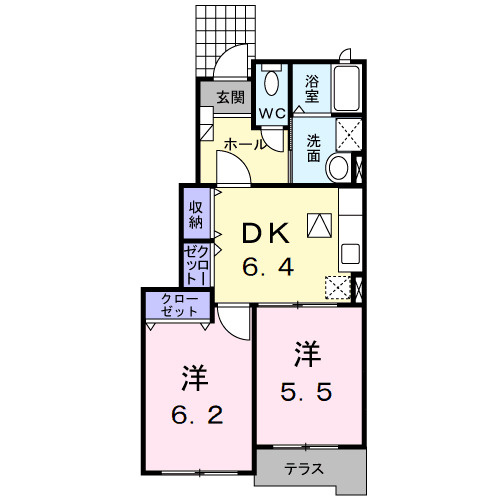 イリス　Ｄの間取り