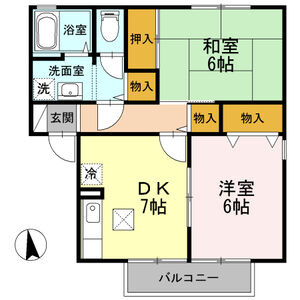 【間取り】 | ヴェーデル II | お部屋の間取りです