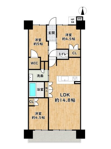 シエリア姫路城東の間取り