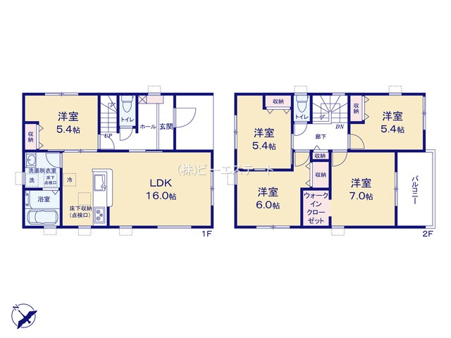 【間取り】 | 東海市名和町二反表第2　2号棟【仲介手数料0円】