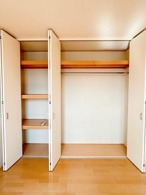 豊川市伊奈町南山新田の中古一戸建の収納|季節ものや普段あまり使わないものを収納できる便利なクローゼットです。