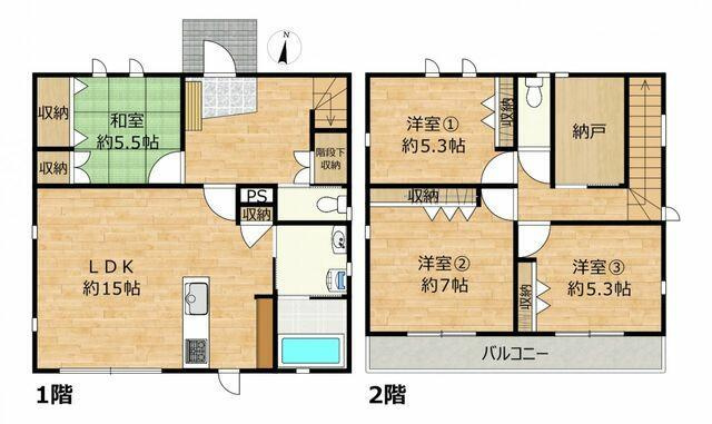 豊川市伊奈町南山新田の中古一戸建の間取り|詳細はお気軽にお問合せください！
レスト不動産　TEL0532‐55‐1555