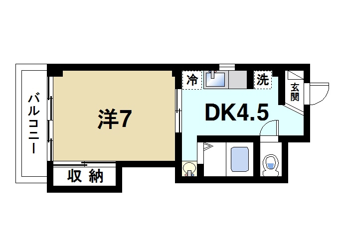 幸陽ハイツの間取り|1ＤＫの物件になります