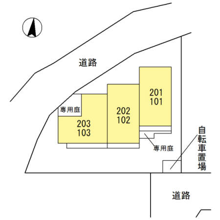 グリシーナ谷上の区画図