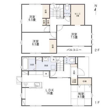 高岡町新築戸建の間取り
