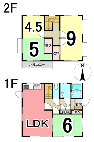 【中古戸建】足利市葉鹿町の間取り|■間取り図｜敷地面積：185.32㎡（約56.05坪）建物面積：85.49㎡（約25.86坪）