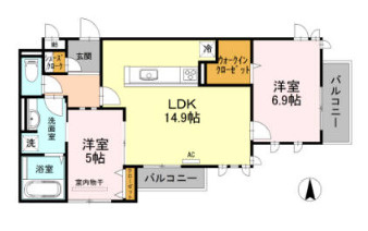 吹田市江坂町５丁目のアパートの間取り