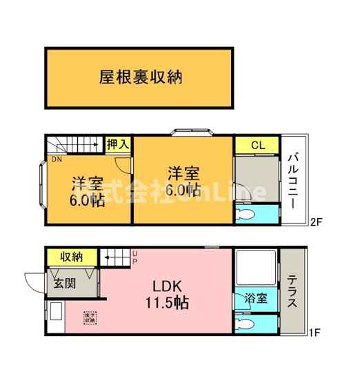 【間取り】 | 南本町４丁目テラスハウス