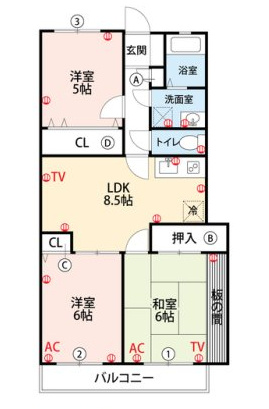 コーポアベニュー大城の間取り