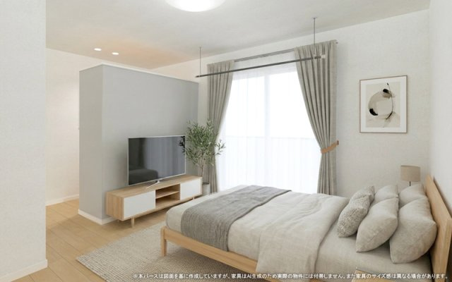 【完成予想図】 | 【主寝室　イメージパース】
※画像は設計図面を基に作成したイメージです。