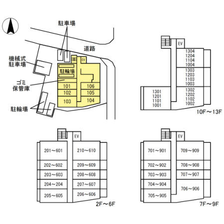 D-room早稲田の区画図