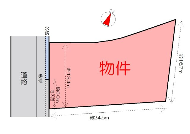 丹波市市島町上田の売地の土地図