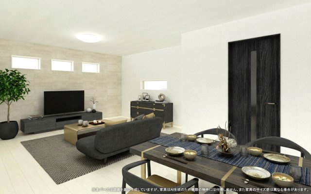 【完成予想図】 | 【LDK　イメージパース】
※画像は設計図面を基に作成したイメージです。