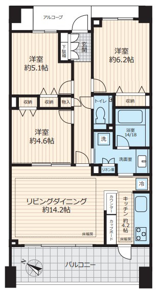 横濱紅葉坂レジデンス壱番館の間取り